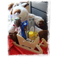 Christmas Tea, Honey & Chocolate Sled - Creston Gift Basket Delivery